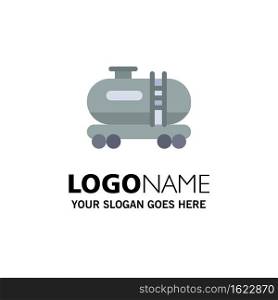 Oil, Tank, Pollution Business Logo Template. Flat Color