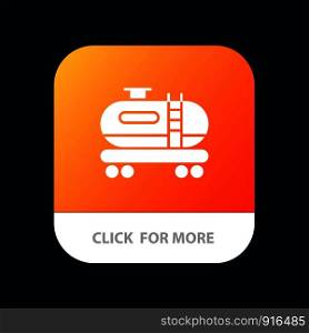 Oil, Tank, Pollution Mobile App Button. Android and IOS Glyph Version