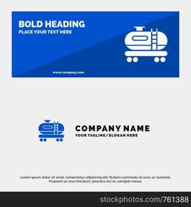 Oil, Tank, Pollution SOlid Icon Website Banner and Business Logo Template