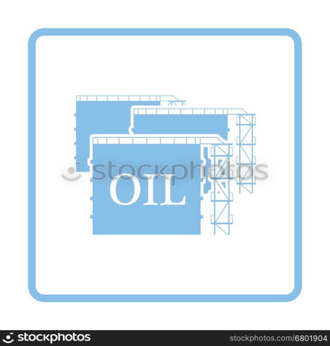 Oil tank storage icon. Blue frame design. Vector illustration.