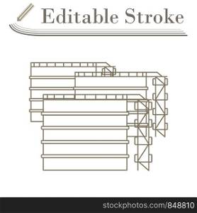 Oil Tank Storage Icon. Editable Stroke Simple Design. Vector Illustration.