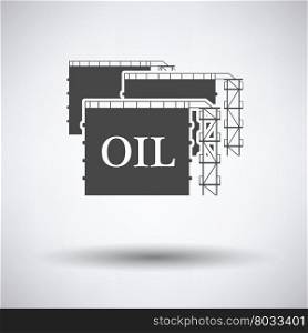 Oil tank storage icon on gray background, round shadow. Vector illustration.