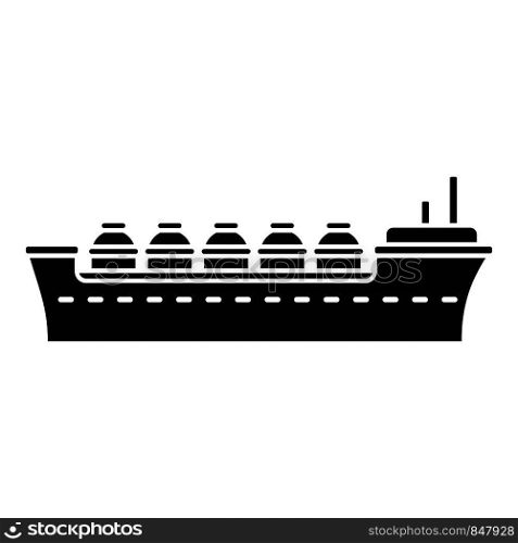 Oil tanker ship icon. Simple illustration of oil tanker ship vector icon for web design isolated on white background. Oil tanker ship icon, simple style