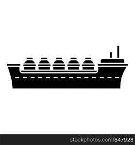 Oil tanker ship icon. Simple illustration of oil tanker ship vector icon for web design isolated on white background. Oil tanker ship icon, simple style