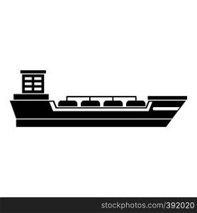 Oil tanker ship icon. Simple illustration of oil tanker ship vector icon for web. Oil tanker ship icon, simple style