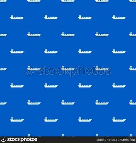 Oil tanker ship pattern repeat seamless in blue color for any design. Vector geometric illustration. Oil tanker ship pattern seamless blue