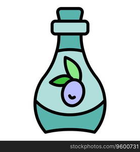 Oil virgin bottle icon outline vector. Olive food plant. Drop jar color flat. Oil virgin bottle icon vector flat