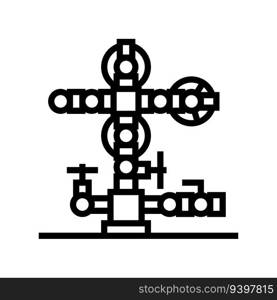 oil wellhead petroleum engineer line icon vector. oil wellhead petroleum engineer sign. isolated contour symbol black illustration. oil wellhead petroleum engineer line icon vector illustration