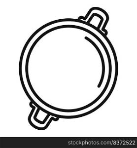 Oil wok frying pan icon outline vector. Cooking stove. Pot cook. Oil wok frying pan icon outline vector. Cooking stove