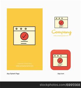 Ok Company Logo App Icon and Splash Page Design. Creative Business App Design Elements
