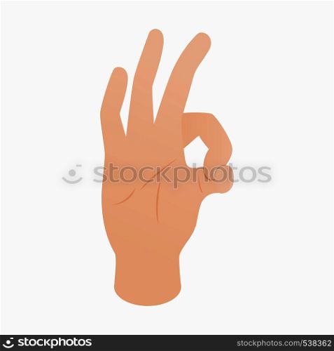 Ok gesture icon in isometric 3d style on a white background. Ok gesture icon, isometric 3d style