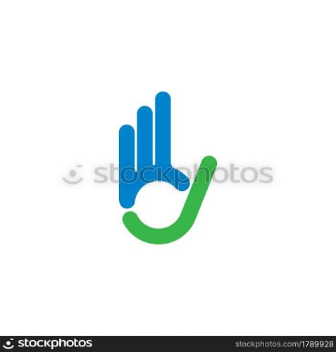 ok hand gesture check mark icon vector illustration design template