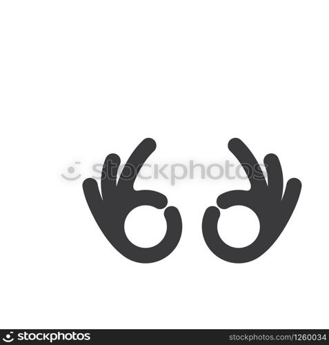 ok hand gesture icon vector illustration design template