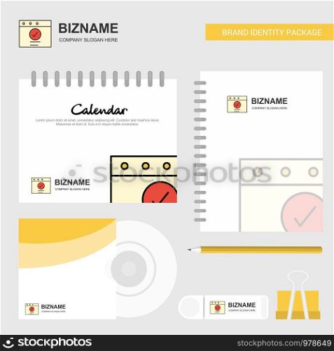 Ok Logo, Calendar Template, CD Cover, Diary and USB Brand Stationary Package Design Vector Template