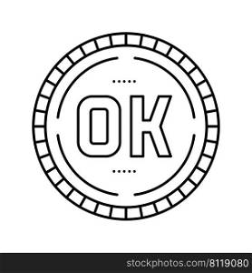 ok quality line icon vector. ok quality sign. isolated contour symbol black illustration. ok quality line icon vector illustration