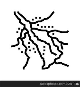 okavango delta line icon vector. okavango delta sign. isolated contour symbol black illustration. okavango delta line icon vector illustration