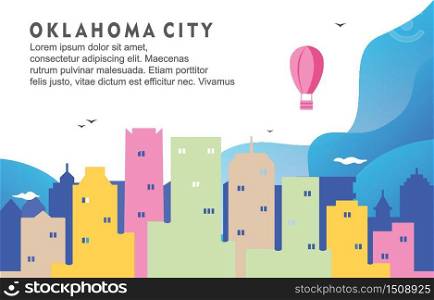 Oklahoma City Building Cityscape Skyline Dynamic Background Illustration