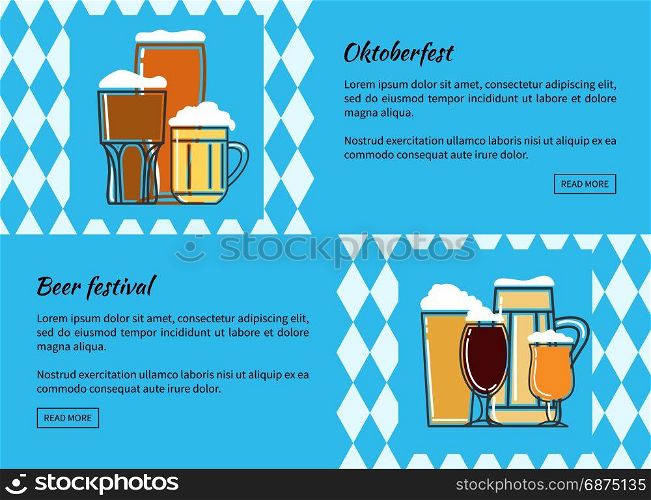 Oktoberfest beer festiva web banner. Oktoberfest beer festival. Web banner design. Vector illustration