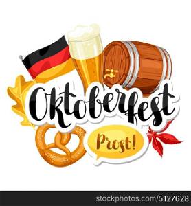 Oktoberfest beer festival. Illustration or poster for feast. Oktoberfest beer festival. Illustration or poster for feast.
