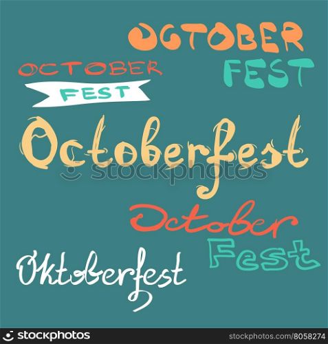 Oktoberfest beer label. Typographic poster with hand drawn lettering.