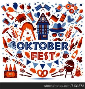 Oktoberfest flyer, banner. Beer festival logo concept design. Oktoberfest flyer, banner. Beer festival logo, concept design on white background.