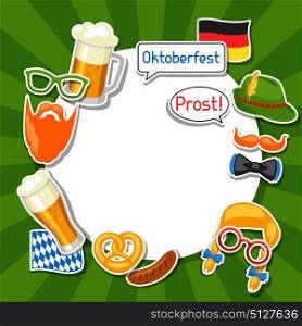 Oktoberfest frame with photo booth stickers. Design for festival and party. Oktoberfest frame with photo booth stickers. Design for festival and party.