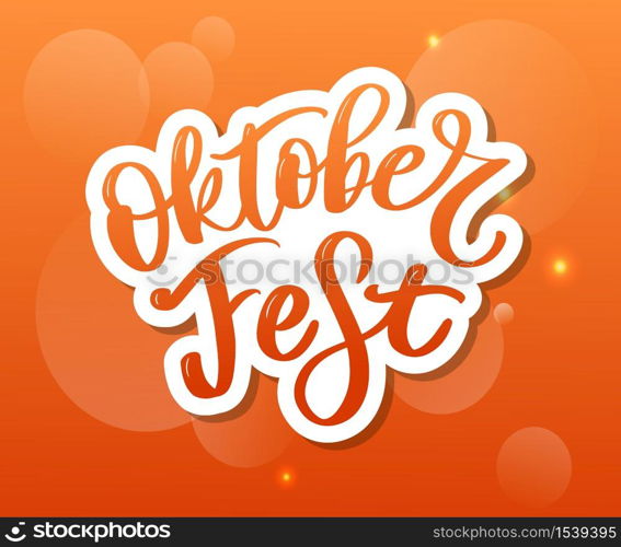 Oktoberfest handwritten lettering. Oktoberfest typography vector design for greeting cards and poster. Beer Festival vector banner. Design template celebration. Vector. Oktoberfest handwritten lettering. Oktoberfest typography vector design for greeting cards and poster. Beer Festival vector banner. Design template celebration. Vector illustration.