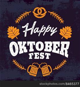 Oktoberfest handwritten typography , Beer festival celebrated in October in Germany
