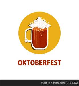 Oktoberfest icon with beer mug.Vector illustration.
