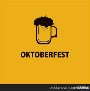 Oktoberfest monogram icon with beer mug for your logo design.Vector illustration.