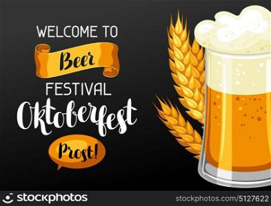 Oktoberfest. Welcome to beer festival. Invitation flyer or poster for feast. Oktoberfest. Welcome to beer festival. Invitation flyer or poster for feast.