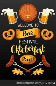 Oktoberfest. Welcome to beer festival. Invitation flyer or poster for feast. Oktoberfest. Welcome to beer festival. Invitation flyer or poster for feast.