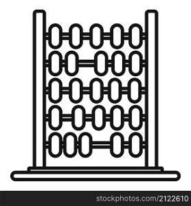Old abacus icon outline vector. Math toy. Business calculator. Old abacus icon outline vector. Math toy