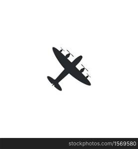 old airplane vector icon illustration in flat design