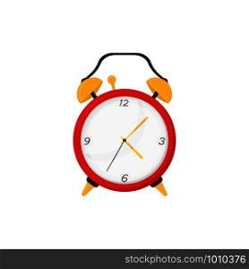 old alarm clock in flat style, white background. old alarm clock in flat, white background
