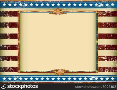 Old american background with a frame and a texture. Great background to make use of an advertising. See another illustrations like this on my portfolio.