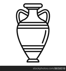Old amphora icon outline vector. Greek pot. Jar greece. Old amphora icon outline vector. Greek pot