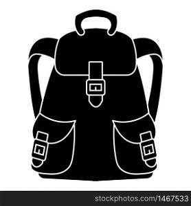 Old backpack icon. Simple illustration of old backpack vector icon for web design isolated on white background. Old backpack icon, simple style