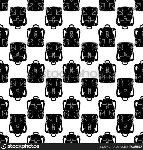 Old backpack pattern seamless background texture repeat wallpaper geometric vector. Old backpack pattern seamless vector