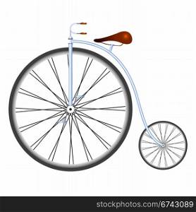 old bicycle against white background, abstract vector art illustration