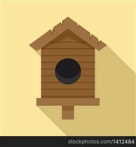 Old bird house icon. Flat illustration of old bird house vector icon for web design. Old bird house icon, flat style