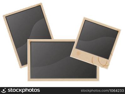 old blank photo vector illustration isolated on white background