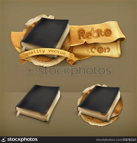 Old book, vector icon