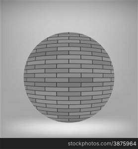 Old Brick Circle on Grey Background for Your Design.. Brick Circle