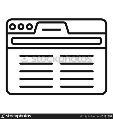 Old browser icon outline vector. Window internet. Bar interface. Old browser icon outline vector. Window internet