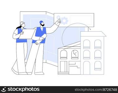 Old buildings modernization abstract concept vector illustration. Building up service, construction modernization solutions, historic buildings insulation, design team abstract metaphor.. Old buildings modernization abstract concept vector illustration.