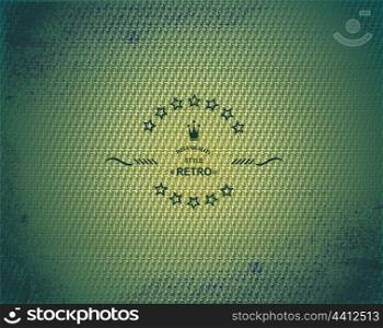 old canvas texture grunge background with vintage label