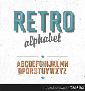 Old cinema styled alphabet. With textured background, vector, EPS10