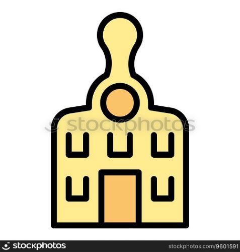 Old city building icon outline vector. Slovakia map. Castle emblem color flat. Old city building icon vector flat