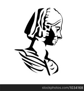 old classic woman fashion silhouette vector